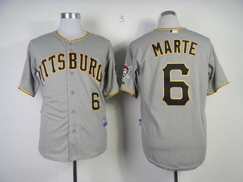 Pirates #6 Starling Marte Grey Cool Base Stitched MLB Jersey